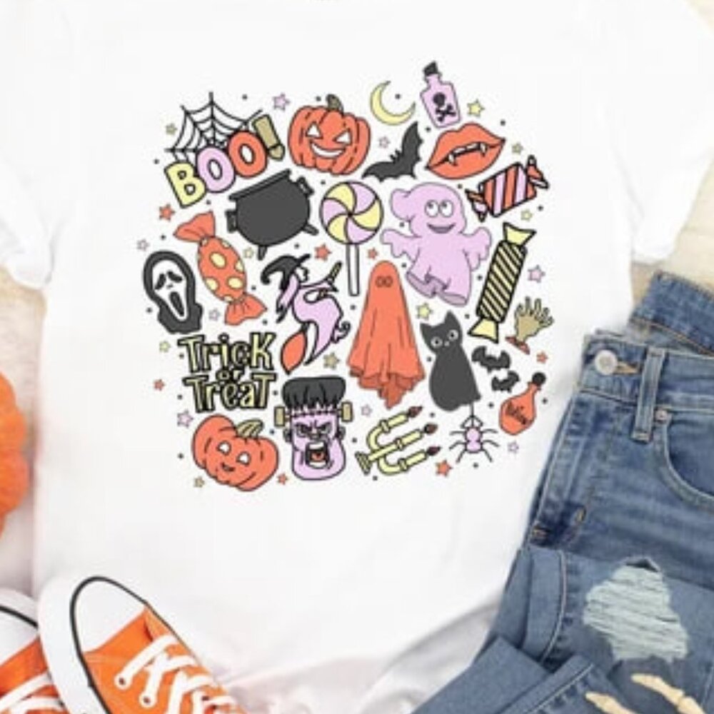 Cute Halloween Theme Shirt, Halloween T-Shirts, Cute Halloween